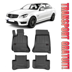 Mercedes Clasa C W204, Sedan, Din 04.2007 - 02.2014 , Set Covorase Auto Tip Tavita Premium 3D, din cauciuc
