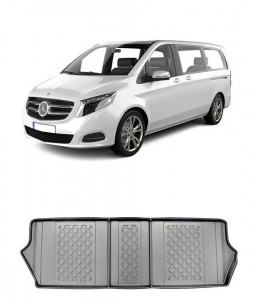 Mercedes Clasa V W447, Van, Din 06.2014 - Prezent, Rand 3 , Set Covorase Auto Tip Tavita Premium 3D, din cauciuc accesorii pentru autoturismul tau - masina v171880