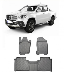Mercedes Clasa X, Pick-Up, Din 01.2016 - Prezent , Set Covorase Auto Tip Tavita Premium 3D, din cauciuc accesorii pentru autoturismul tau - masina v171874