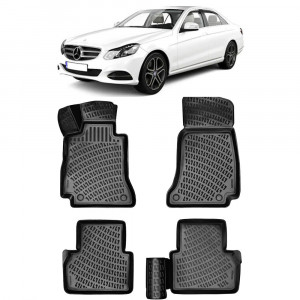 Mercedes E Class W213 2017- Set 4 covorase auto din cauciuc tip tavita premium line 3D accesorii pentru autoturismul tau - masina v242645