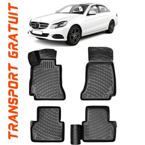 Mercedes E Class W213 2017- Set 4 covorase auto din cauciuc tip tavita premium line 3D accesorii pentru autoturismul tau - masina v242643