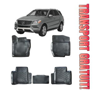 Mercedes GLE-Class (M-Class) W164 II 2006-2011 Set 5 covorase auto din cauciuc tip tavita premium line 3D