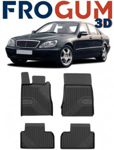 Mercedes S-Class W220 Din 1998 - 06.2005, Sedan , Set Covorase Auto Tip Tavita Premium 3D, din cauciuc accesorii pentru autoturismul tau - masina v166889