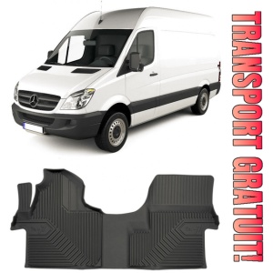 Mercedes Sprinter II Din 2006 - 2018, Van , Set Covorase Auto Tip Tavita Premium 3D, din cauciuc