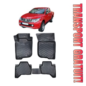 Mitsubishi L200 II 2015-2019 Set 4 covorase auto din cauciuc tip tavita premium line 3D