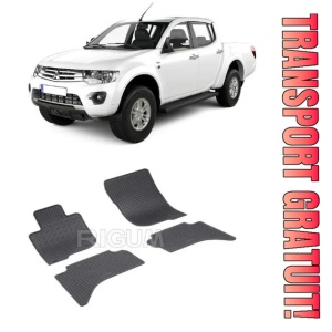 Mitsubishi L200, Pick-Up, fabricat din 06.2015 - Prezent, set covorase auto dedicate, din cauciuc 100% Premium