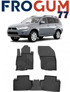 Mitsubishi Outlander II Din 03.2007 - 08.2012, Suv , Set Covorase Auto Tip Tavita Premium 3D, din cauciuc accesorii pentru autoturismul tau - masina v163886
