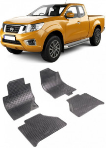 Nissan Navara, Pick-Up, fabricat din 2010 - 2015, Dubla Cabina, set covorase auto dedicate, din cauciuc 100% Premium accesorii pentru autoturismul tau - masina v159826
