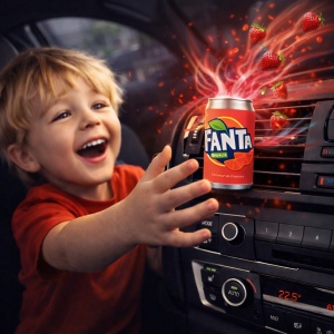 Odorizant Auto 3D Fanta Capsuni, Tip Doza, Clip Ventilatie, Parfum Intens și Persistent, Design Realist, Vegan Friendly - Img 6
