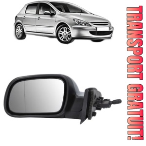 Oglinda Stanga PEUGEOT 307 (3A/C) din 2000 - 2012, Auto, Reglaj mecanic, Completa