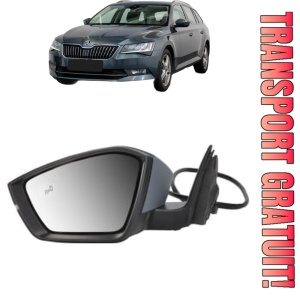 Oglinda Stanga SKODA SUPERB III Estate (3V5) din 2015 - 2024, Auto, Reglaj electric, Completa