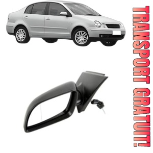 Oglinda Stanga Volkswagen POLO IV Saloon (9A4, 9A2, 9N2, 9A6) din 2002 - 2012, Auto, Reglaj mecanic, Completa
