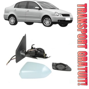 Oglinda Stanga Volkswagen POLO IV Saloon (9A4, 9A2, 9N2, 9A6) din 2002 - 2012, Auto, Reglaj electric, Completa