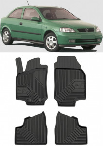 Opel Astra G Din 1998 - 2009, Sedan , Set Covorase Auto Tip Tavita Premium 3D, din cauciuc accesorii pentru autoturismul tau - masina v167601