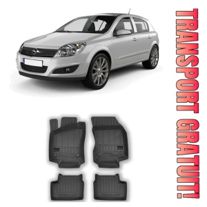 Opel Astra H, Hatchback, Din 2004 - 12.2014 , Set Covorase Auto Tip Tavita Premium 3D, din cauciuc