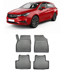 Opel Astra K, Combi, Din 04.2016 - Prezent , Set Covorase Auto Tip Tavita Premium 3D, din cauciuc accesorii pentru autoturismul tau - masina v175282