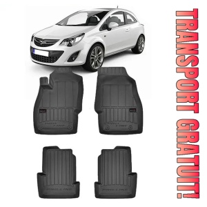 Opel Corsa D, Hatchback, Din 2006 - 11.2014 , Set Covorase Auto Tip Tavita Premium 3D, din cauciuc