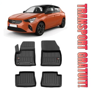 Opel Corsa-E F, Hatchback, Din 03.2020 - Prezent , Set Covorase Auto Tip Tavita Premium 3D, din cauciuc
