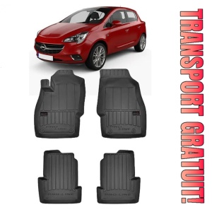 Opel Corsa E, Hatchback, Din 12.2014 - 05.2019 , Set Covorase Auto Tip Tavita Premium 3D, din cauciuc