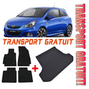Opel Corsa Set Covorase + tavita portbagaj auto Opel Corsa D fabricatie 2006 - 11.2014, caroserie hatchback, portbagaj inferior