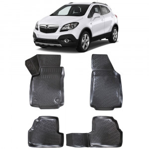 Opel Mokka I 2012-2019 Set 4 covorase auto din cauciuc tip tavita premium line 3D accesorii pentru autoturismul tau - masina v242564