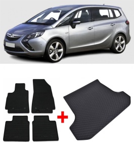 Opel Zafira Set Covorase + tavita portbagaj auto Opel Zafira C fabricatie 01.2012 - 07.2019, caroserie van, 7 locuri, rand 3 culcat - Img 2