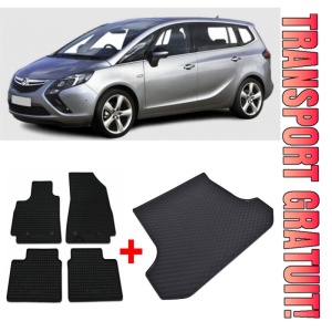 Opel Zafira Set Covorase + tavita portbagaj auto Opel Zafira C fabricatie 01.2012 - 07.2019, caroserie van, 5 locuri