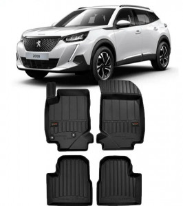 Peugeot 2008 II, Suv, Din 01.2020 - Prezent , Set Covorase Auto Tip Tavita Premium 3D, din cauciuc accesorii pentru autoturismul tau - masina v170694