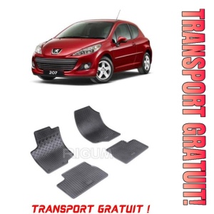 Peugeot 207, Hatchback, fabricat din 2006 - 2012, set covorase auto dedicate, din cauciuc 100% Premium - Transport Gratuit