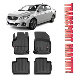 Peugeot 301, Sedan, Din 02.2013 - Prezent , Set Covorase Auto Tip Tavita Premium 3D, din cauciuc