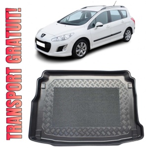 Peugeot 308 II Hatchback din 08.2013 - Prezent, Tavita Pentru Portbagaj Lux Premium Dedicata, Portbagaj Superior Roata Rezerva Normala *2