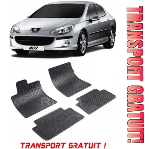 Peugeot 407, Sedan, fabricat din 2004 - 12.2010, set covorase auto dedicate, din cauciuc 100% Premium - Transport Gratuit