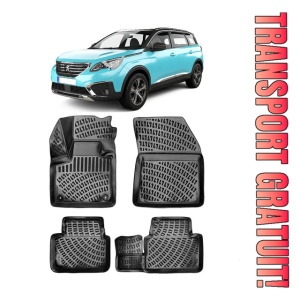 Peugeot 5008 II 2017-2025 Set 4 covorase auto din cauciuc tip tavita premium line 3D