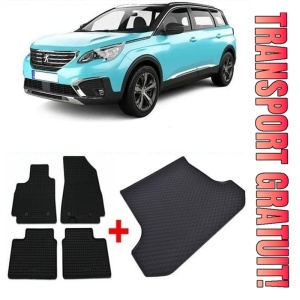 Peugeot 5008 II din 07.2017 - Prezent Suv *2 , Set Covorase + tavita portbagaj auto