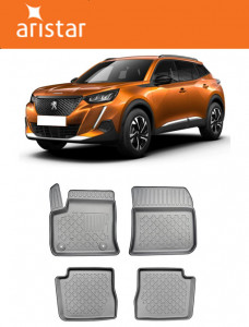 Peugeot E-2008 II, Suv, Din 08.2020 - Prezent , Set Covorase Auto Tip Tavita Premium 3D, din cauciuc accesorii pentru autoturismul tau - masina v170496