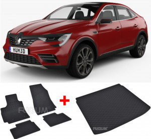 Renault Arkana fabricat din 03.2021 - Prezent, Suv, Set covorase auto dedicate + Tavita Portbagaj din cauciuc Premium Dedicata pentru Renault Arkana fabricat din 03.2021 - Prezent accesorii pentru autoturismul tau - masina v93128