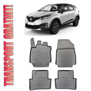 Renault Captur I, Suv, Din 04.2013 - 12.2019 , Set Covorase Auto Tip Tavita Premium 3D, din cauciuc