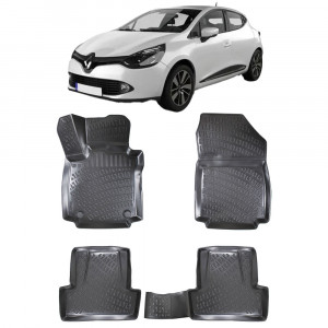 Renault Clio 4 2012-2019 Set 4 covorase auto din cauciuc tip tavita premium line 3D accesorii pentru autoturismul tau - masina v242418
