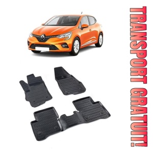 Renault Clio 5 2019-2025 Set 4 covorase auto din cauciuc tip tavita premium line 3D - Transport Gratuit!