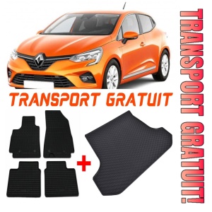 Renault Clio Set Covorase + tavita portbagaj auto Renault Clio V Hybrid fabricatie 07.2020 - prezent, caroserie hatchback, fara portbagaj intermediar