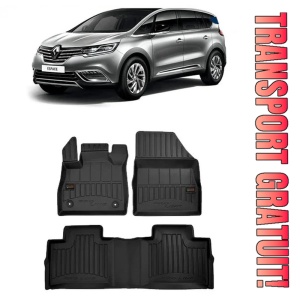 Renault Espace V, Van, Din 04.2015 - Prezent , Set Covorase Auto Tip Tavita Premium 3D, din cauciuc