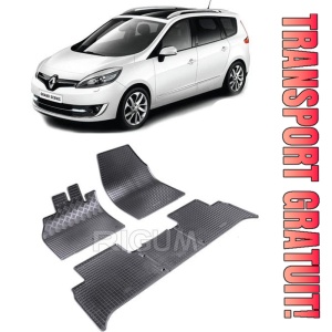 Renault Grand Scenic III, Van, fabricat din 04.2009 - 11.2016, set covorase auto dedicate, din cauciuc 100% Premium