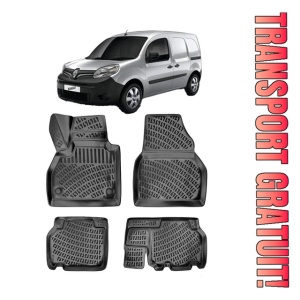 Renault Kangoo II 2007-2020 Set 4 covorase auto din cauciuc tip tavita premium line 3D