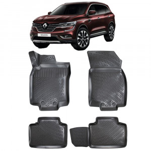 Renault Koleos II 2016- Set 4 covorase auto din cauciuc tip tavita premium line 3D accesorii pentru autoturismul tau - masina v242204
