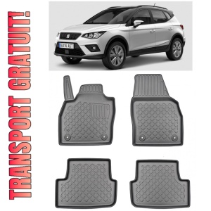 Seat Arona, Suv, Din 06.2017 - Prezent , Set Covorase Auto Tip Tavita Premium 3D, din cauciuc
