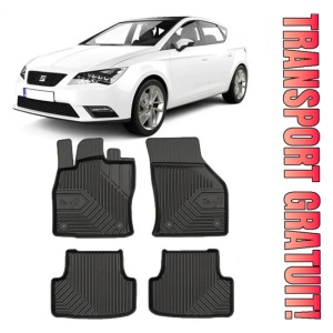 Seat Leon III 5F Cross Sport Din 11.2012 - 02.2020, Hatchback , Set Covorase Auto Tip Tavita Premium 3D, din cauciuc