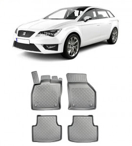 Seat Leon IV Phev, Hatchback, Din 2020 - Prezent , Set Covorase Auto Tip Tavita Premium 3D, din cauciuc accesorii pentru autoturismul tau - masina v169988