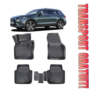 Seat Tarraco 2018-2025 Set 4 covorase auto din cauciuc tip tavita premium line 3D