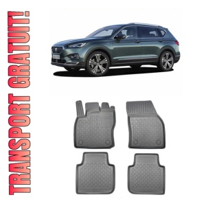 Seat Tarraco, Suv, Din 10.2018 - Prezent , Set Covorase Auto Tip Tavita Premium 3D, din cauciuc