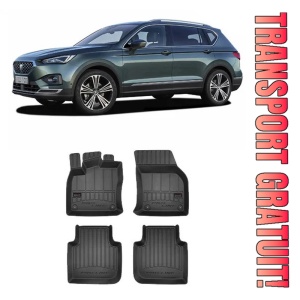 Seat Tarraco, Suv, Din 10.2018 - Prezent , Set Covorase Auto Tip Tavita Premium 3D, din cauciuc